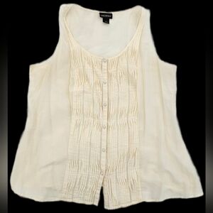 Lane Bryant Ivory Button-Front Tank Top